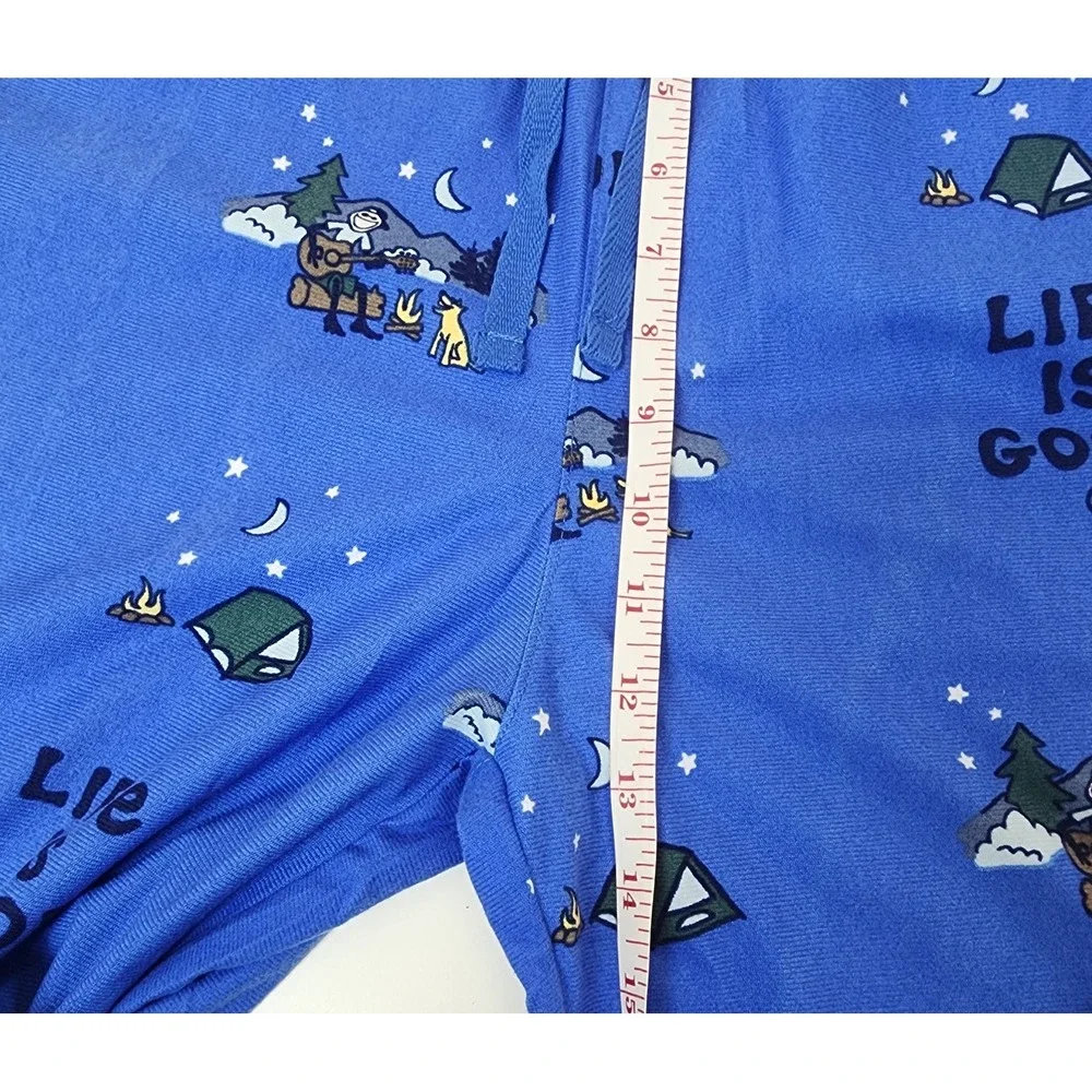Life is Good Jake Camping Lounge Pants Men's M Blue Sleepwear Pajama Flannel